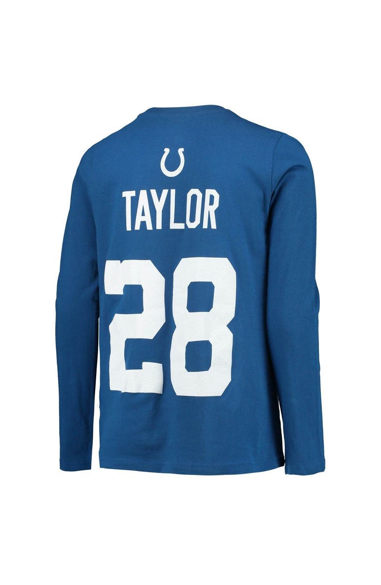 Outerstuff Youth Jonathan Taylor Royal Indianapolis Colts Mainliner Player Name & Number Long Sleeve T-Shirt, Alternate, color, 