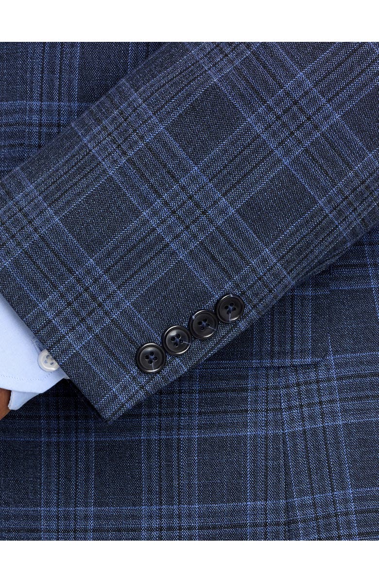 Oak Hill by DXL Big & Tall Denim Plaid Sport Coat, Alternate, color, Blue