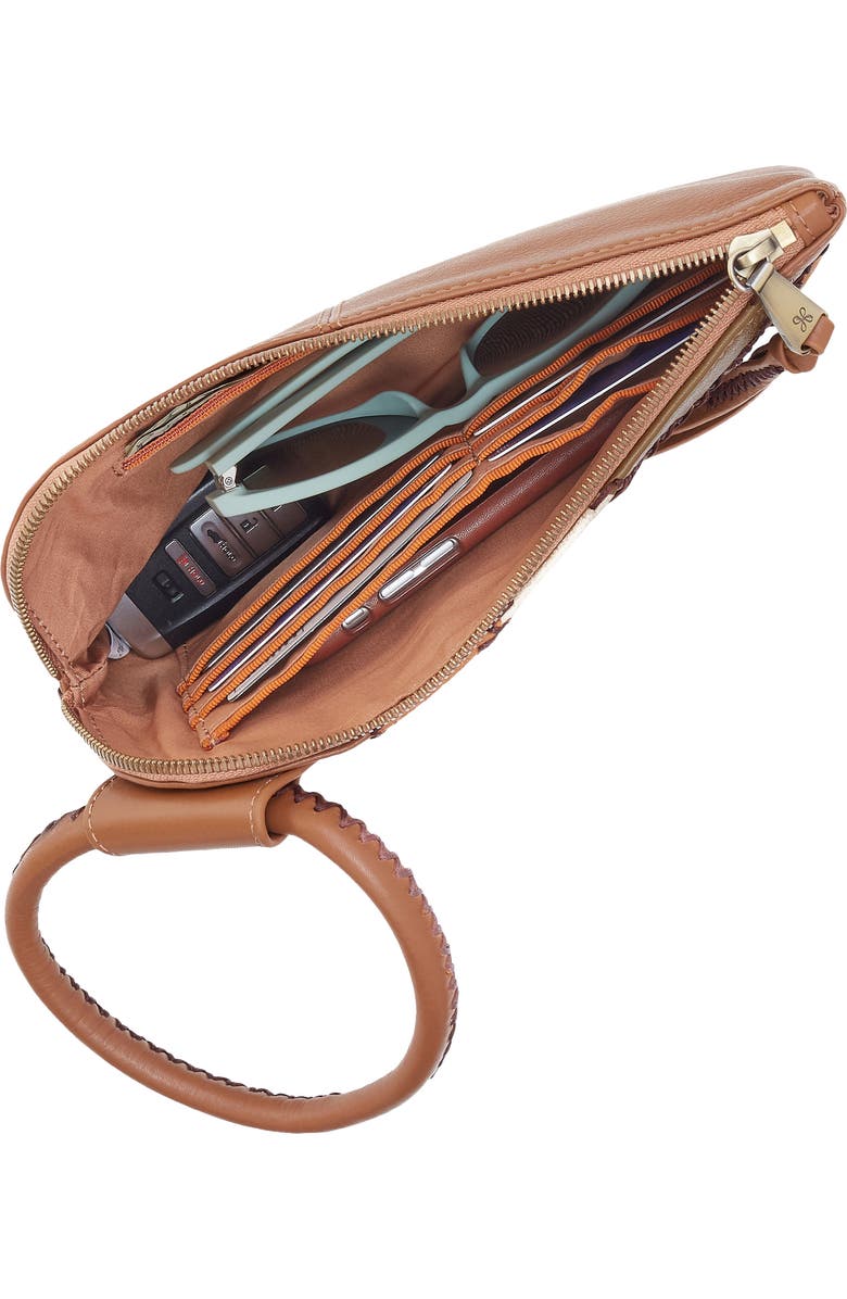 HOBO Sable Leather Wristlet, Alternate, color, Timber Brown