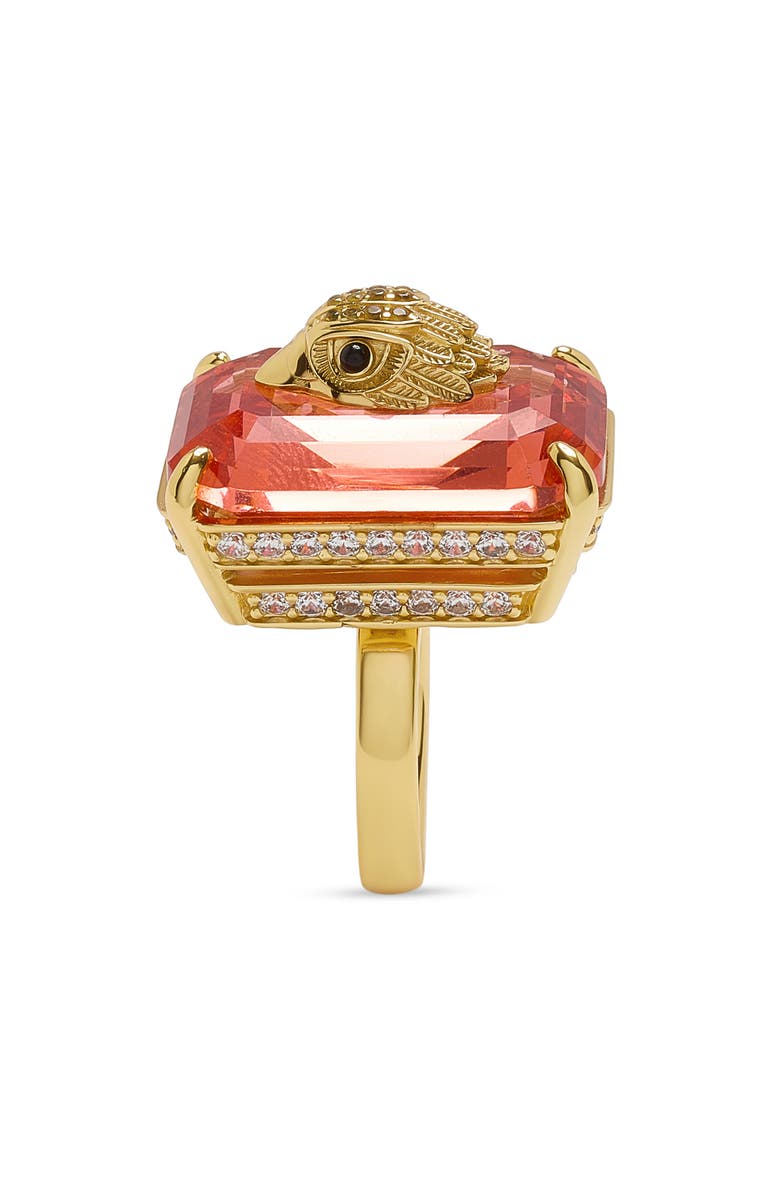 Kurt Geiger London Eagle Head Crystal Cocktail Ring, Alternate, color, Rose
