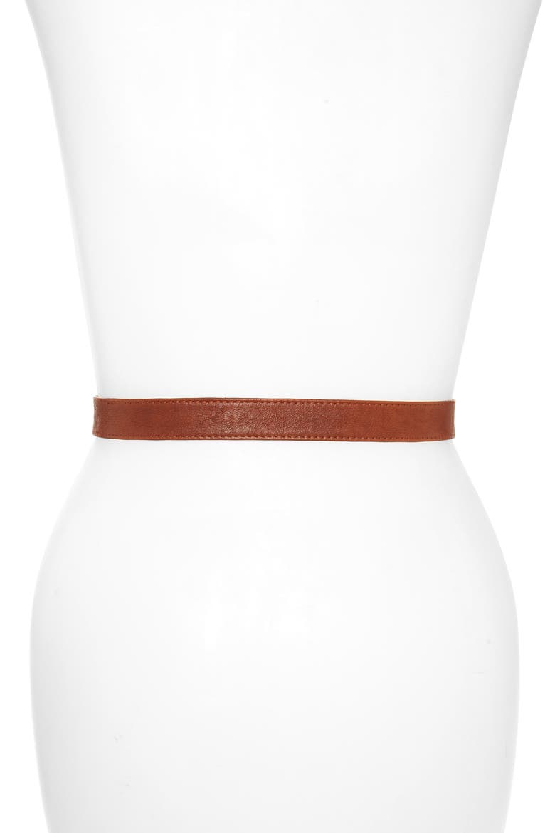 Harvey Horse Clasp Leather Belt, Alternate, color, COGNAC