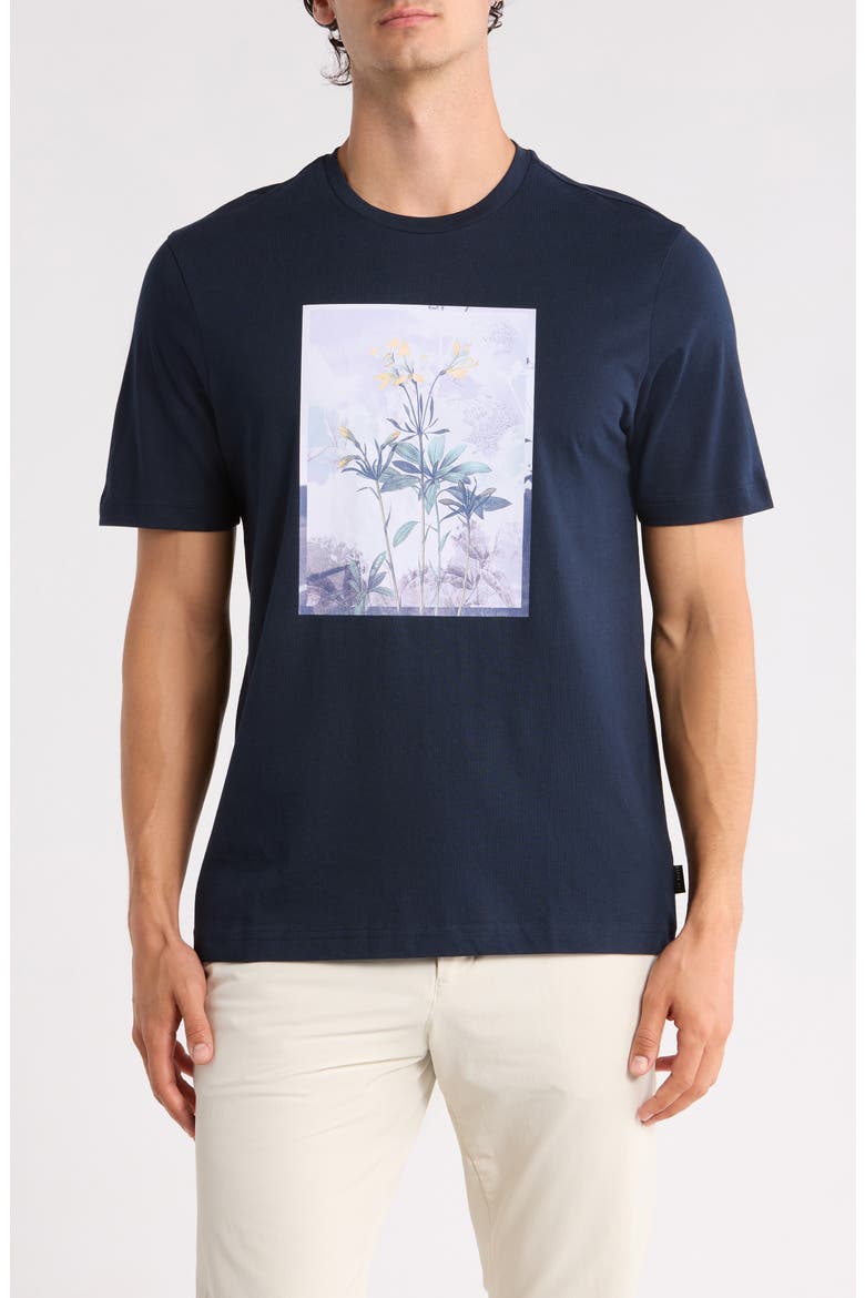 Floral Graphic T-Shirt, Main, color, SKY CAPTAIN