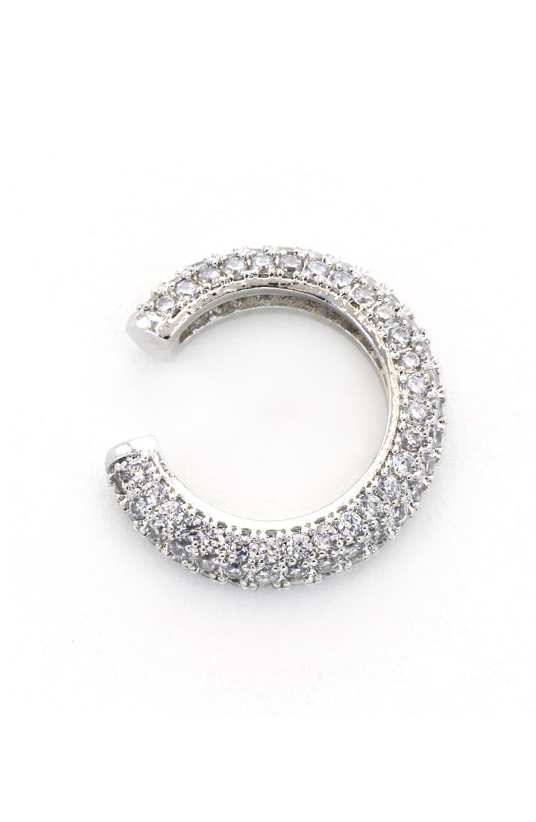 Panacea CZ Pavé Ear Cuff, Main, color, Silver