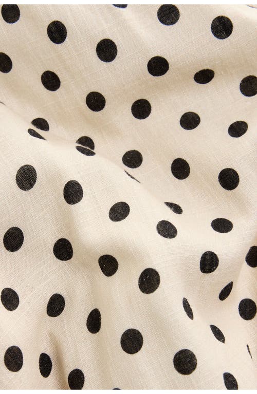 Next Spotty Halter Neck Linen Blend Fit & Flare Dress