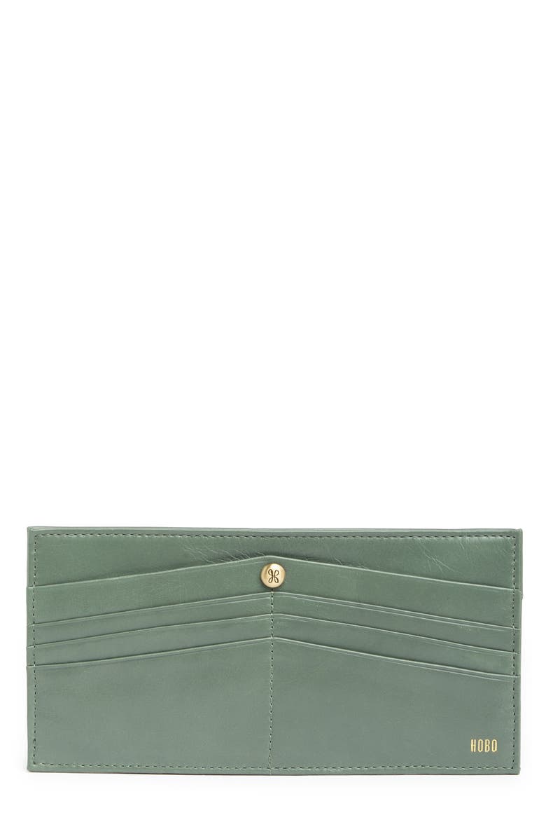 Peak Continental Leather Wallet, Main, color, BOTTLE GREEN