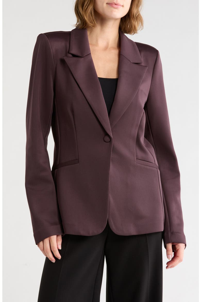 Classic Sculpted Blazer, Main, color, DARK COCOA
