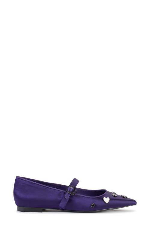 Shop Karl Lagerfeld Paris Veyda Pointed Toe Mary Jane Flat In Deep Plum