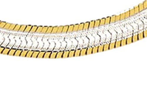 American Exchange Two-tone Herringbone Chain Bracelet In Gold/silver