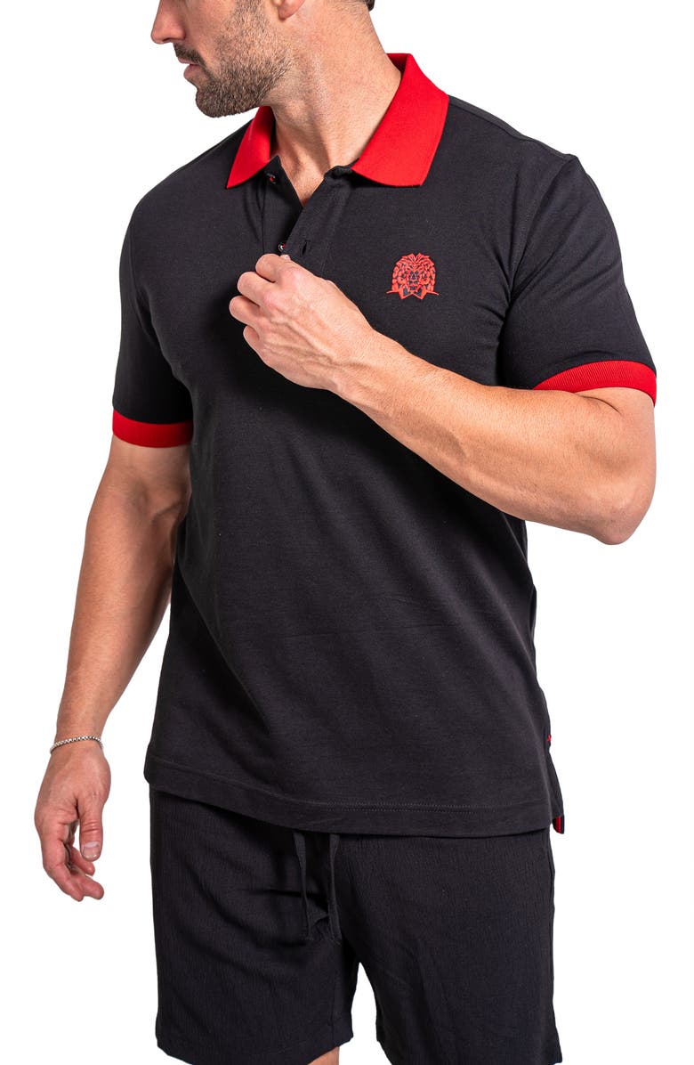 Maceoo Mozartspecktip Stretch Nylon Polo, Alternate, color, Black