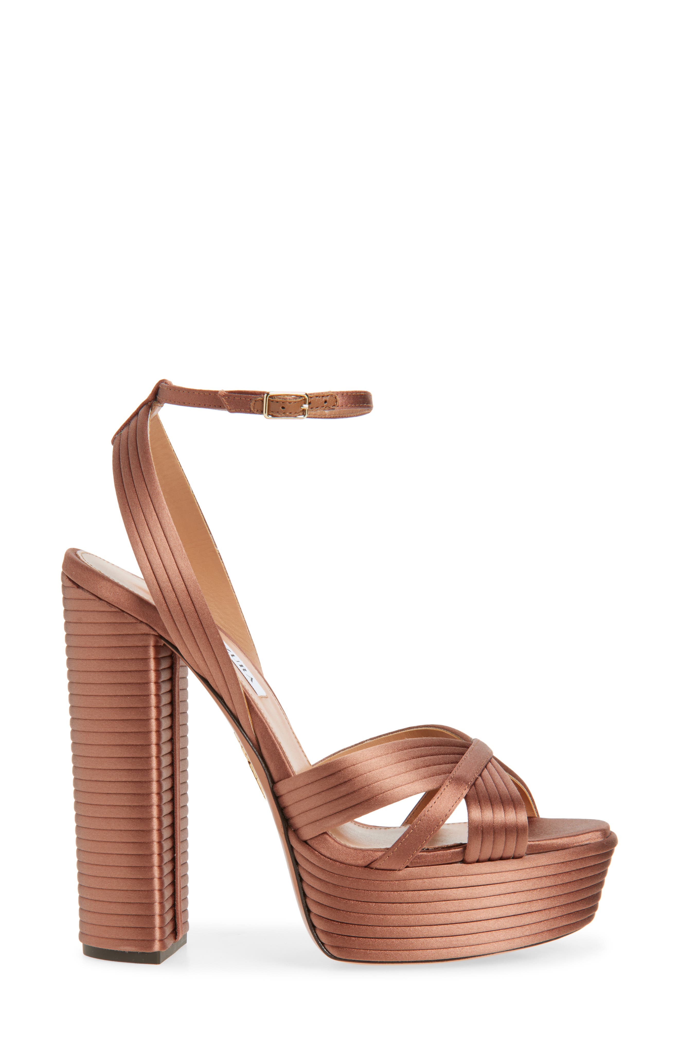 Aquazzura Sundance Platform Sandal, Alternate, color, Walnut