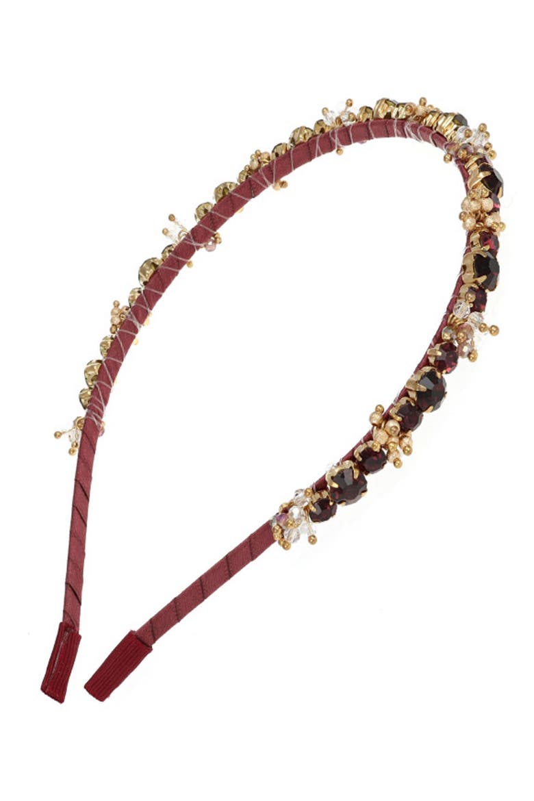 Abilgail Jeweled Headband, Main, color, MAROON