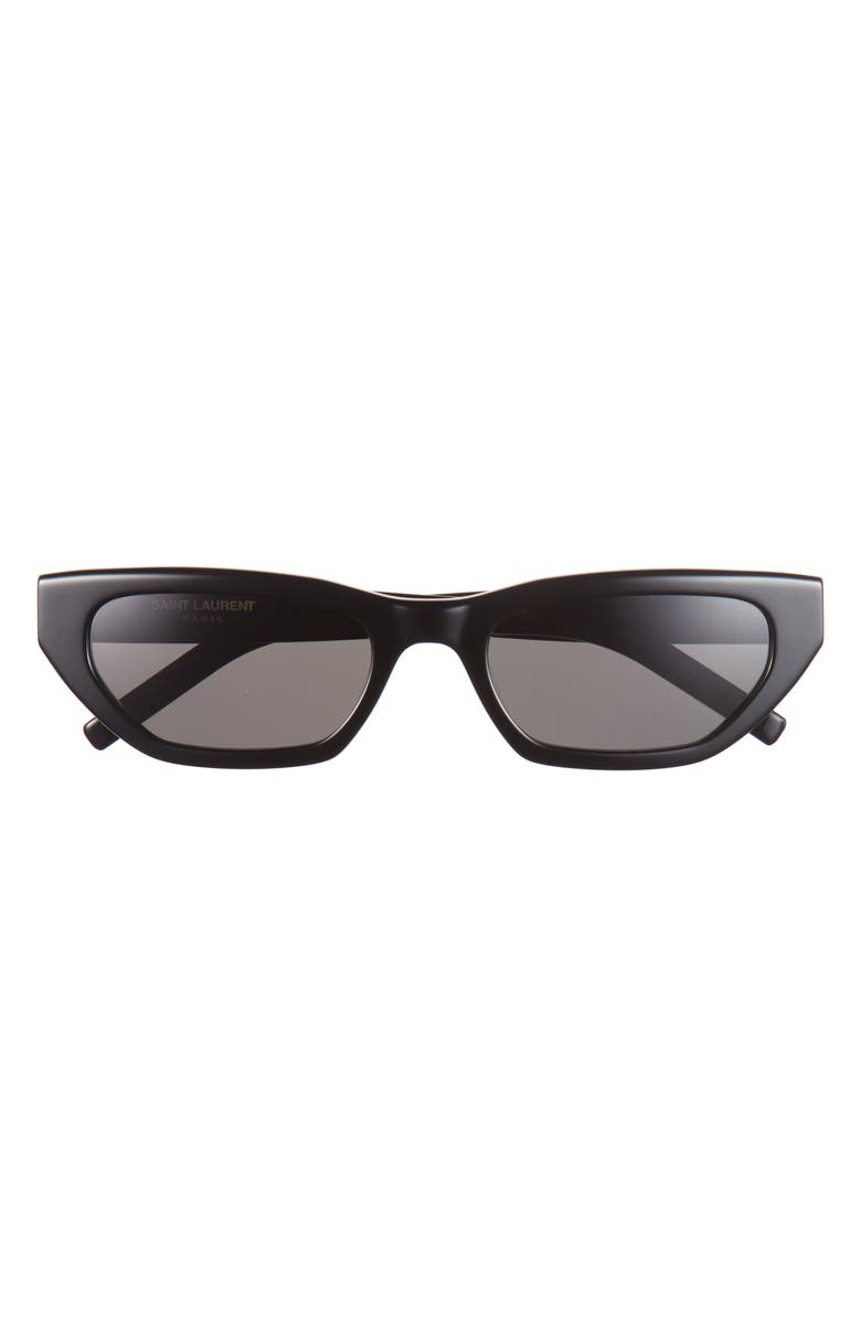 Saint Laurent 54mm Cat Eye Sunglasses, Main, color, Black Black Grey