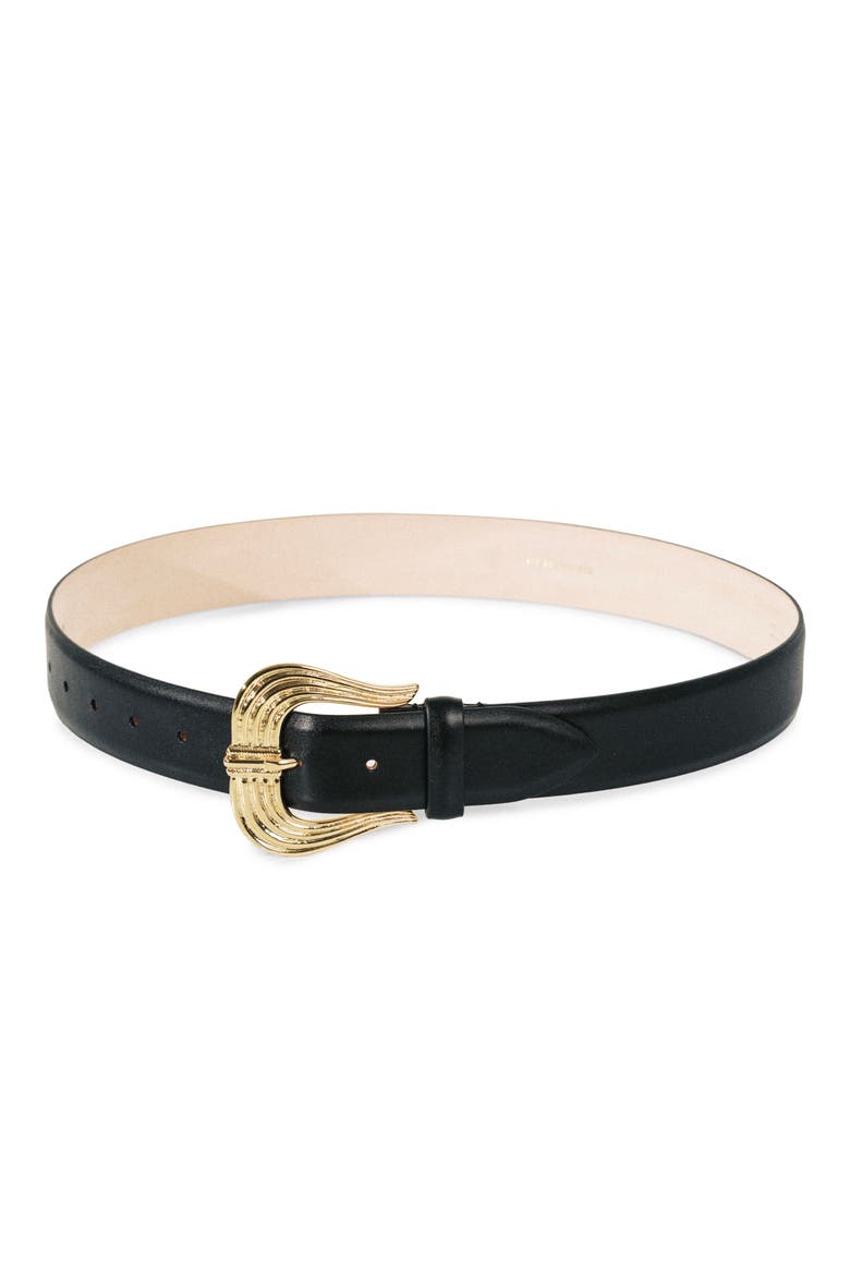 Cupid Leather Belt, Main, color, BLACK