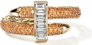 John Hardy Artisan Series 18k Gold Diamond & Orange Sapphire Spear Coil Ring