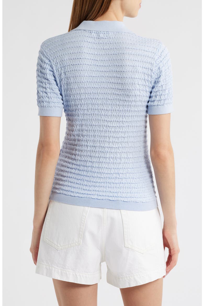 The Smock Silk & Cotton Polo Sweater, Alternate, color, LIGHT CHAMBRAY