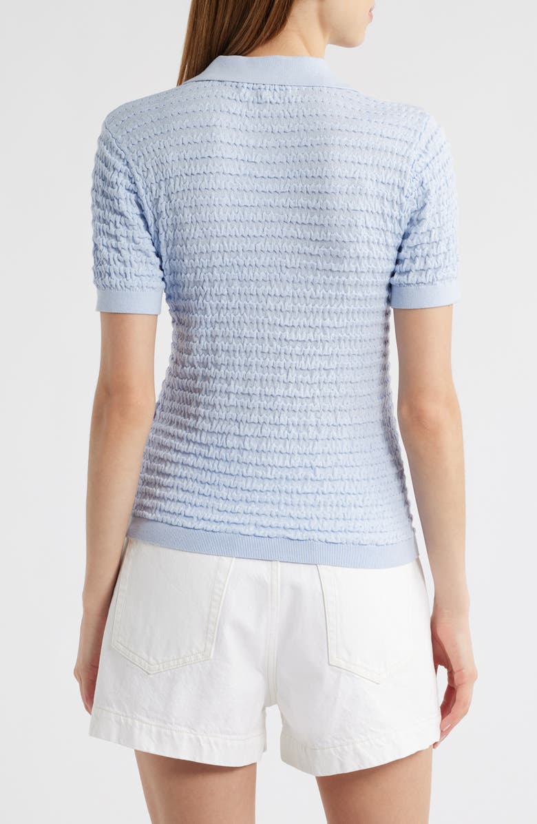 FRAME The Smock Silk & Cotton Polo Sweater, Alternate, color, Light Chambray