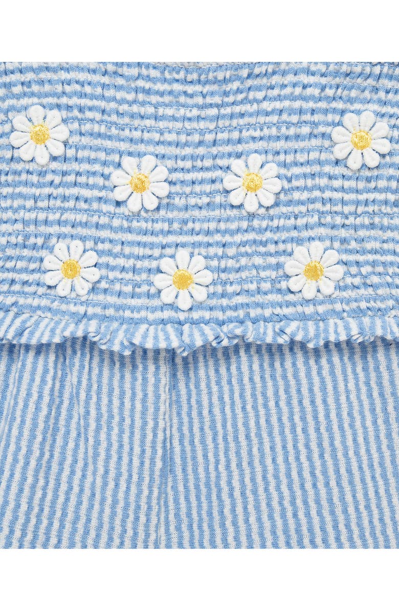 Little Me Blue Daisy Knit Romper & Headband Set, Alternate, color, Blue