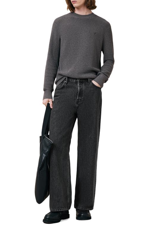 Allsaints Mens Moon Grey Aspen Logo-embroidered Cotton And Wool-blend Jumper Xl In Monument Grey
