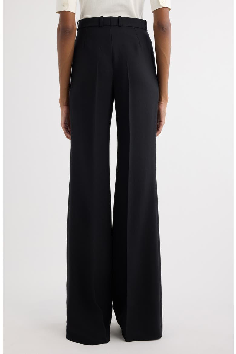 Virgin Wool Crêpe Flare Leg Trousers, Alternate, color, NIGHTFALL GREEN