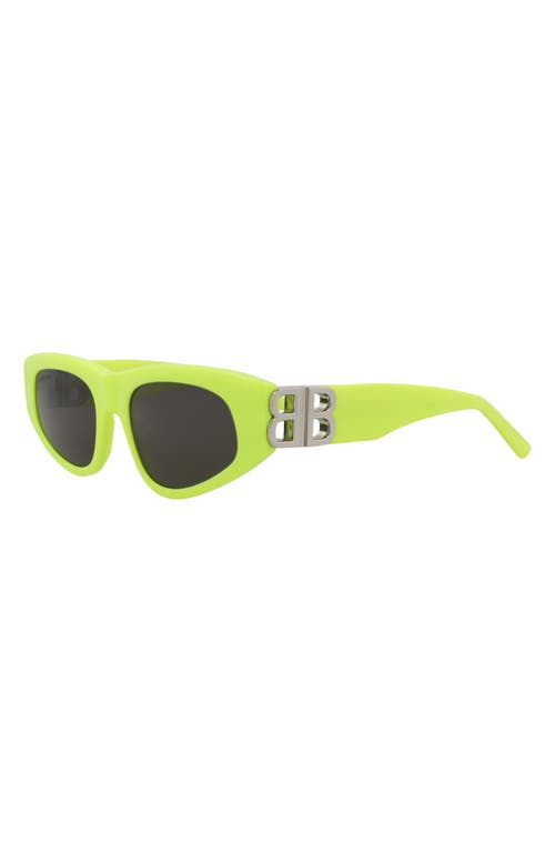 Balenciaga 0095s Dynasty D-frame Acetate Sunglasses In Yellow Silver Grey