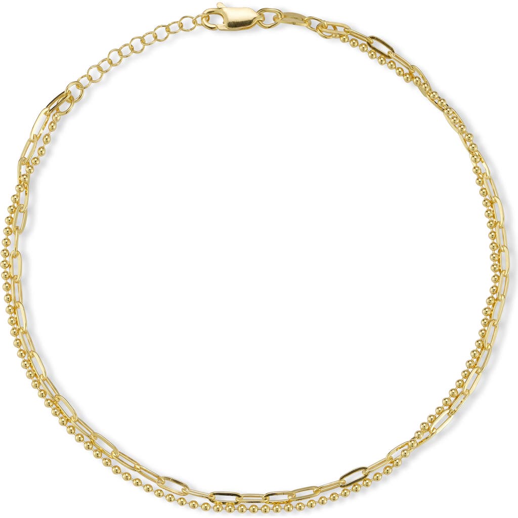 Glaze Jewelry Layered Chain Anklet In Gold