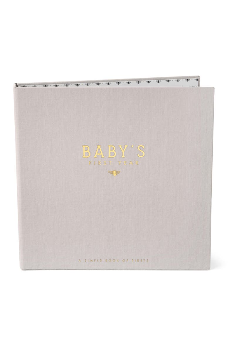 'Baby's First Year' Honey Bee Memory Book, Alternate, color, STONE