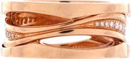 Pre-Owned Bvlgari B.Zero1 Design Legend Zaha Hadid Three Band Ring 18K Rose Gold with Diamonds