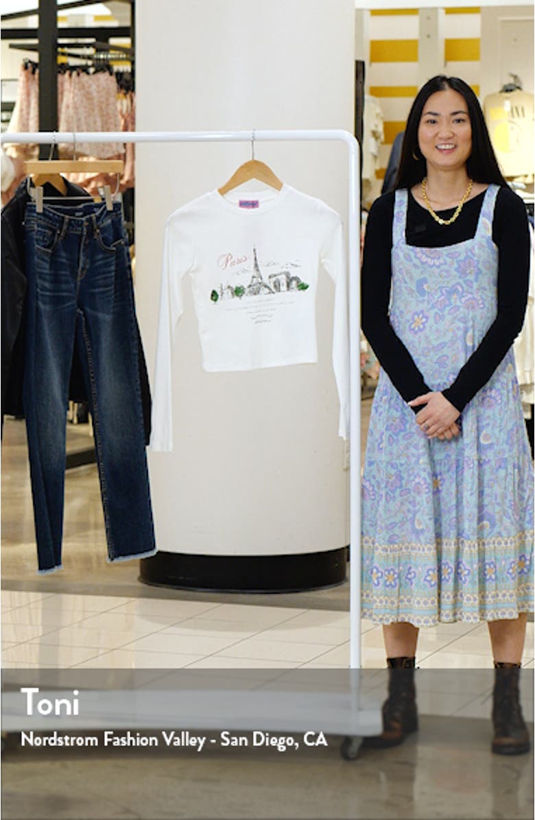 Phillipa Paris Long Sleeve Crop Graphic T-Shirt, sales video thumbnail