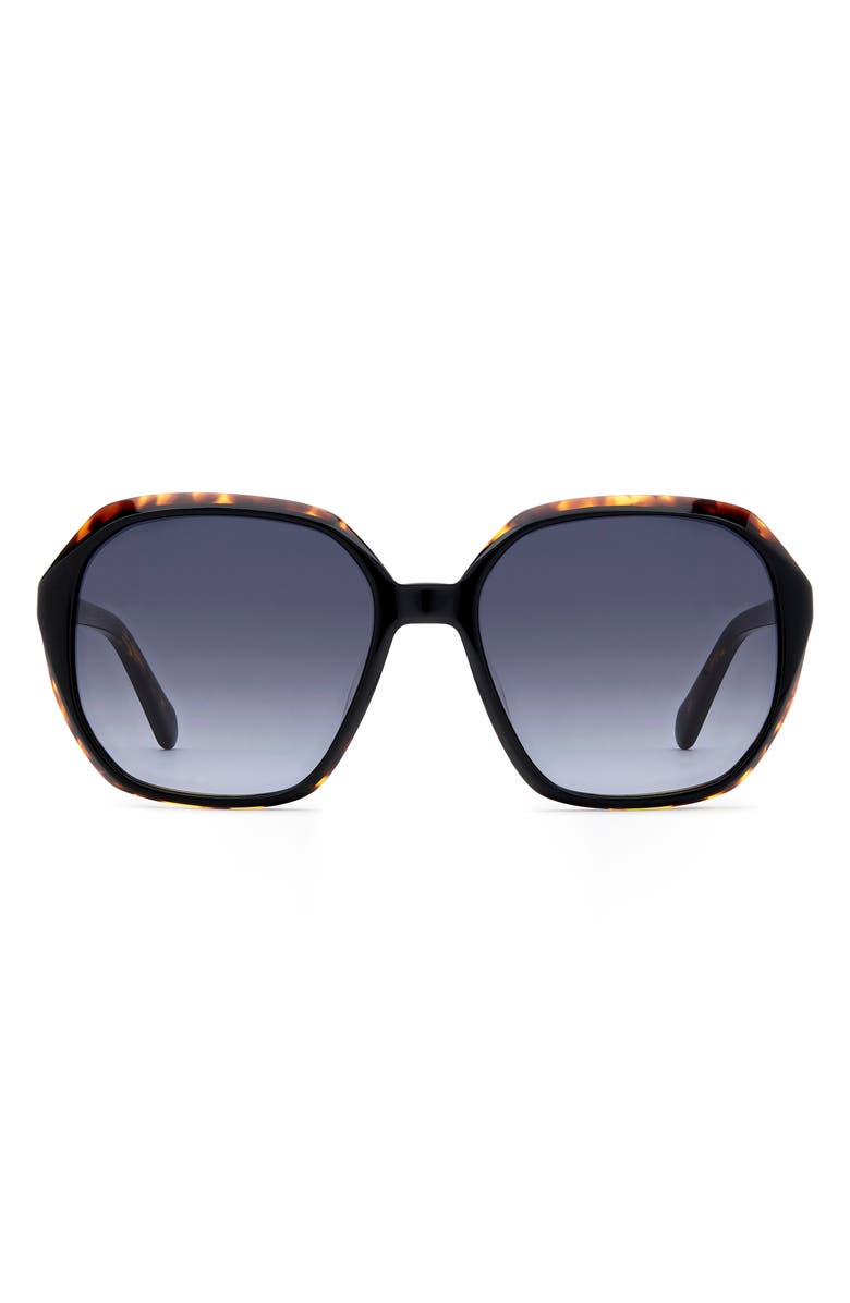 Fossil 54mm Gradient Rectangular Sunglasses, Main, color, Black