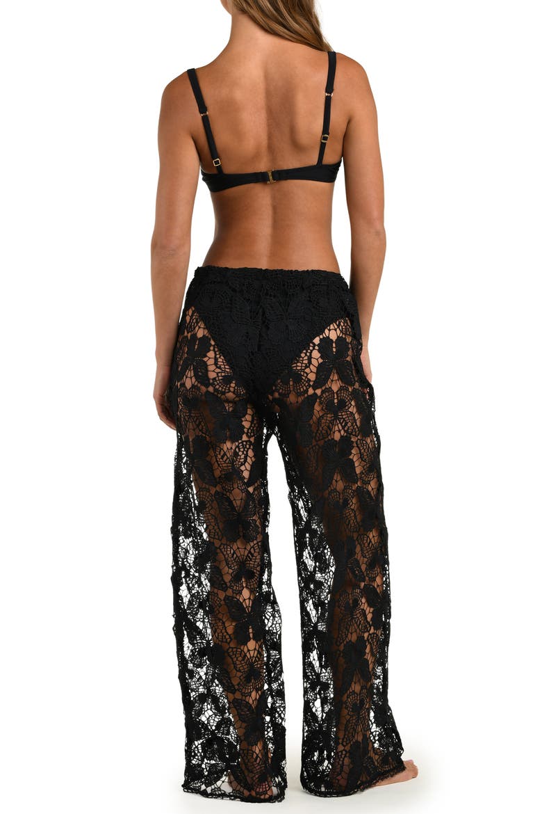 Butterfly Cover-Up Pants, Alternate, color, BLACK