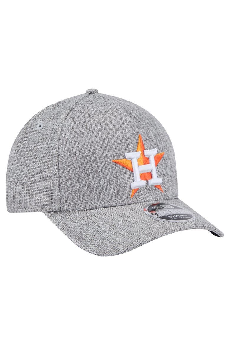 Men's New Era Gray Houston Astros Cotton Weave M-Crown A-Frame 9FORTY Adjustable Hat, Alternate, color, Gray