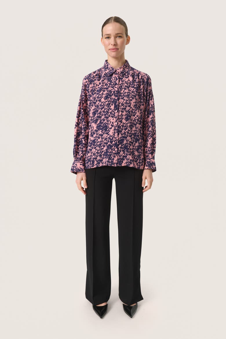 SLSylvia Printed Long Sleeve Shirt, Alternate, color, Blush Drop Print