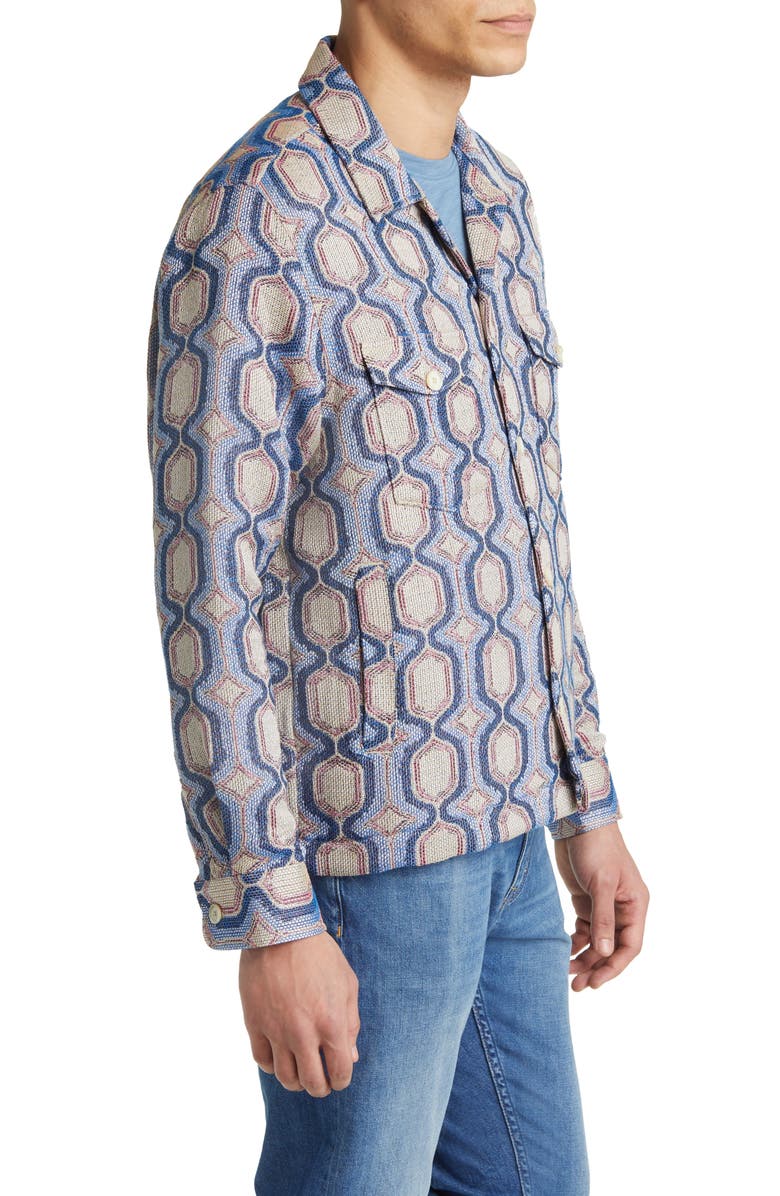 Corridor Mosaic Cotton Blend Military Jacket, Alternate, color, 