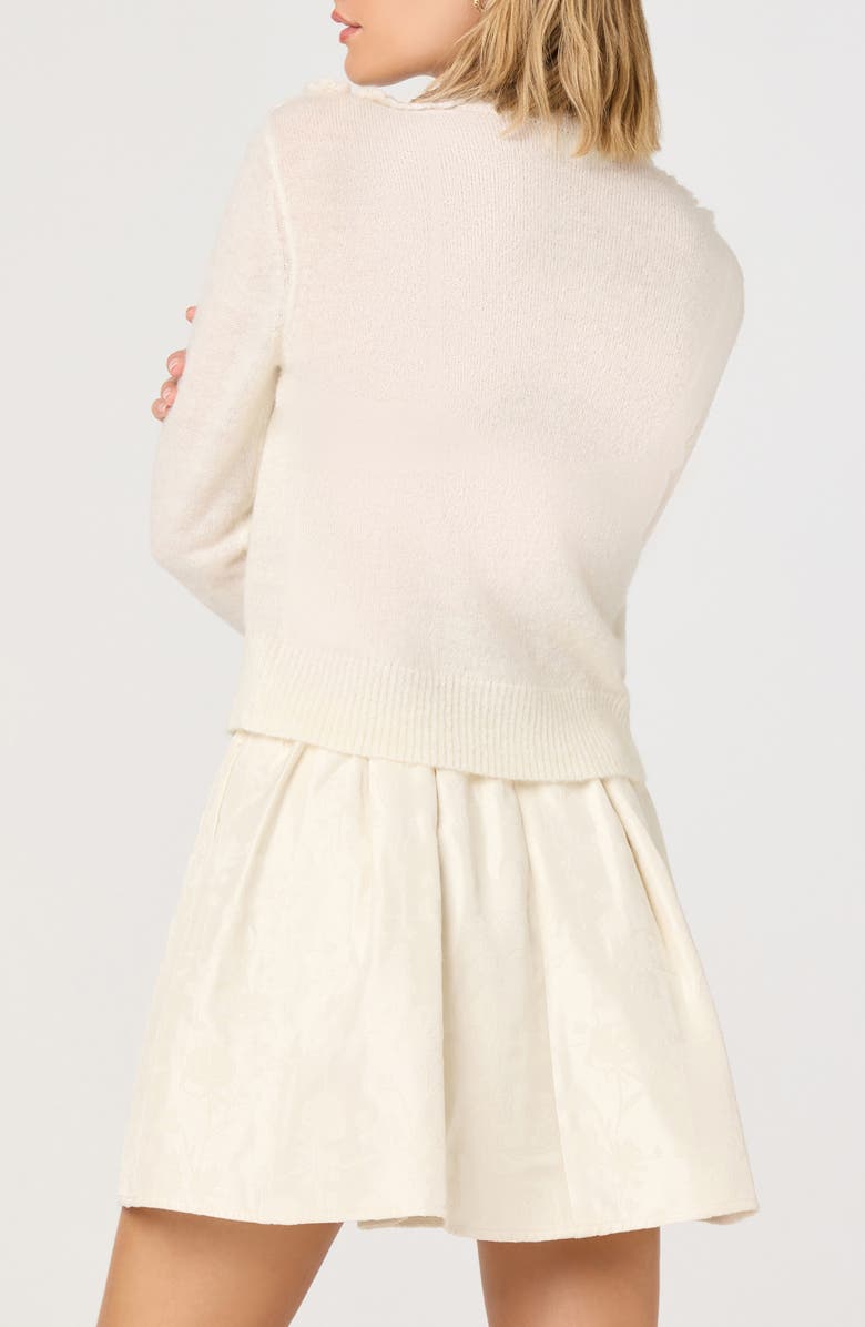 ASTR the Label Meadow Lace Collar Cardigan, Alternate, color, Off White