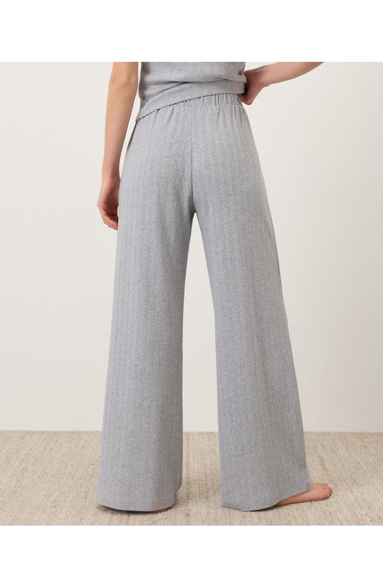 Pact Organic Cotton Pointelle Wide Leg Pant, Alternate, color, Heather Grey