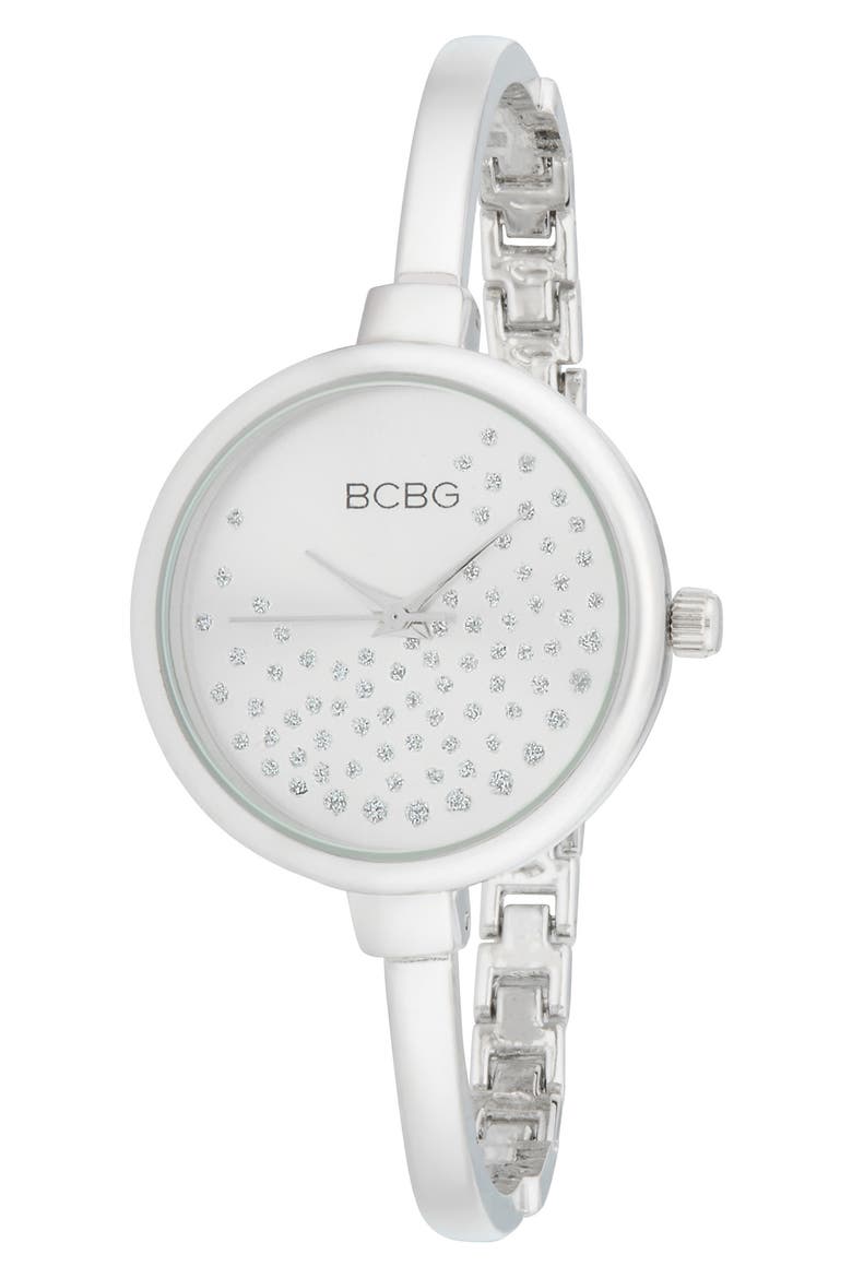 Crystal Dial Bracelet Watch, 32mm, Main, color, SILVER