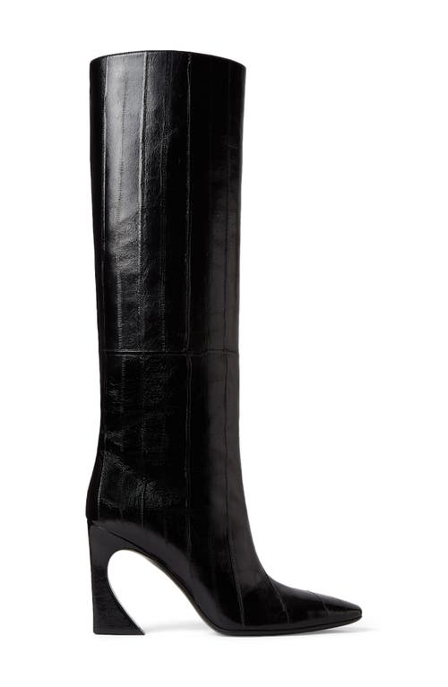 Fendi 95mm Arco Panelled Knee-high Boots In Black
