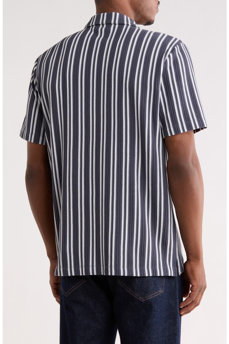 Stripe Camp Shirt, Alternate, color, INDIGO BLUE/ OFF-WHITE STRIPE