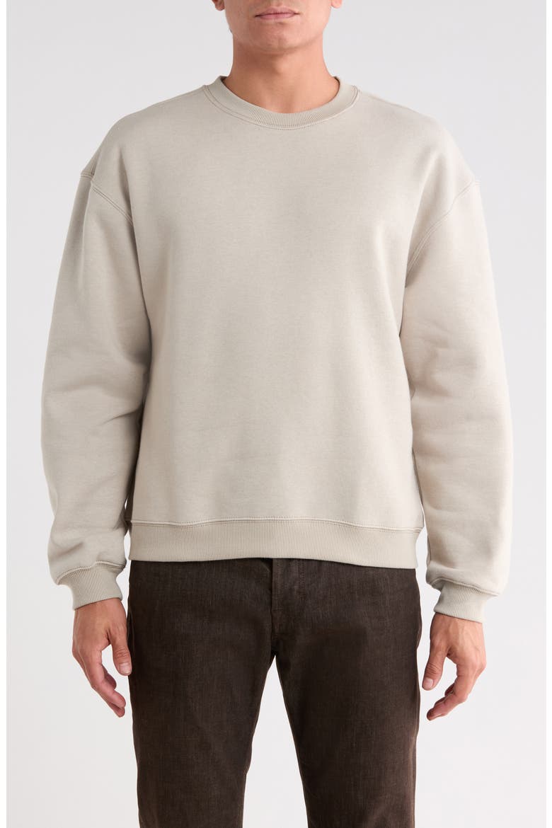 Boxy Terry Crewneck Sweatshirt, Main, color, GREY OWL