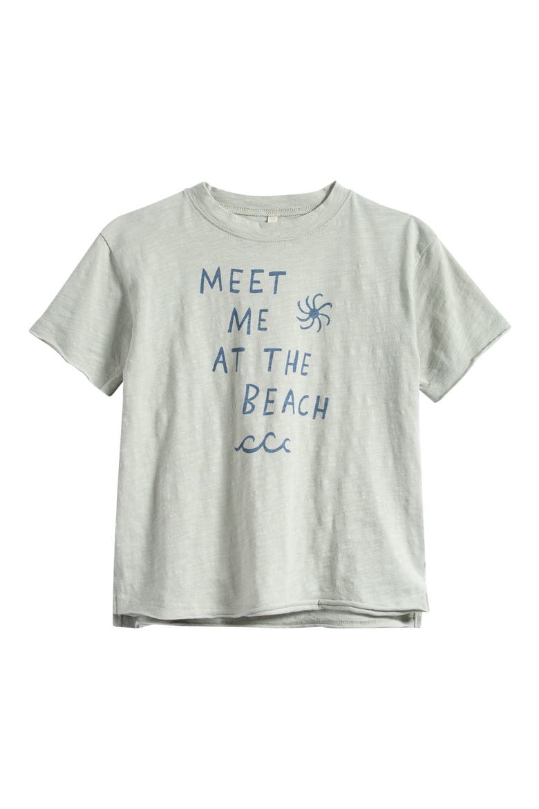 Kids' Graphic Print Raw Edge T-Shirt, Main, color, SEAFOAM