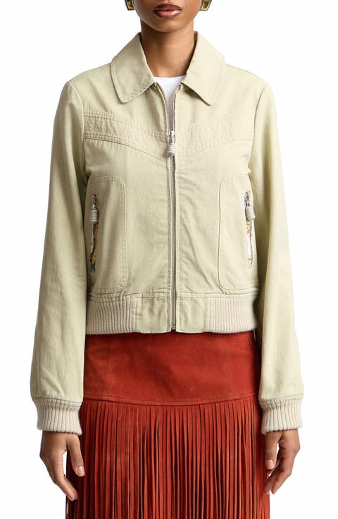 Cotton Zip Bomber Jacket