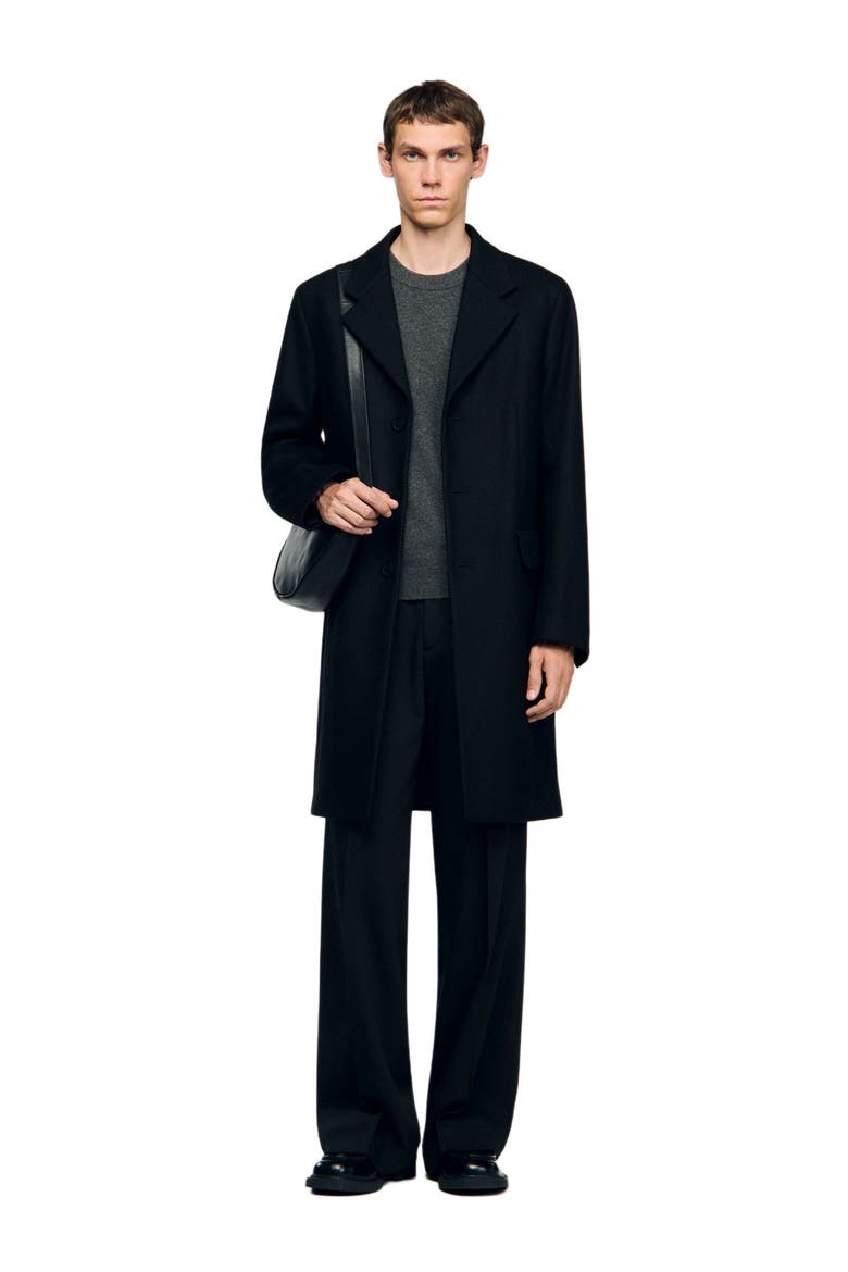 Wool and cashmere coat, Alternate, color, Black
