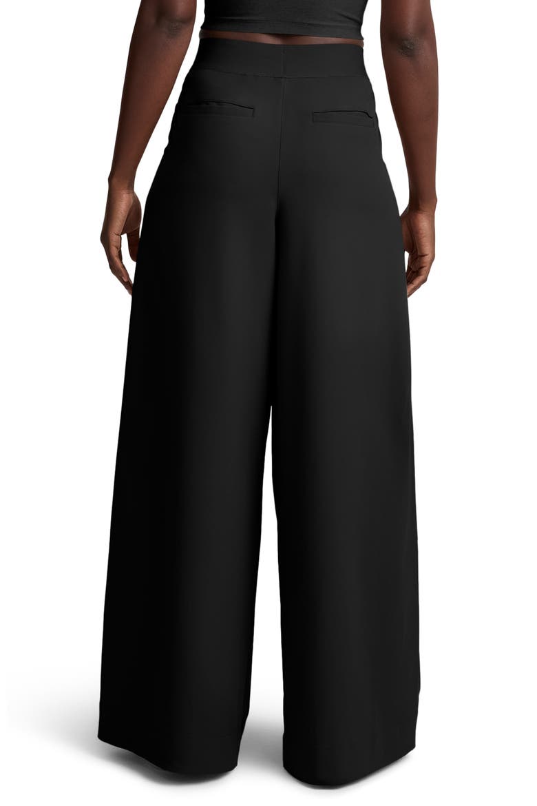 Pleated Wide Leg Pants, Alternate, color, BLACK