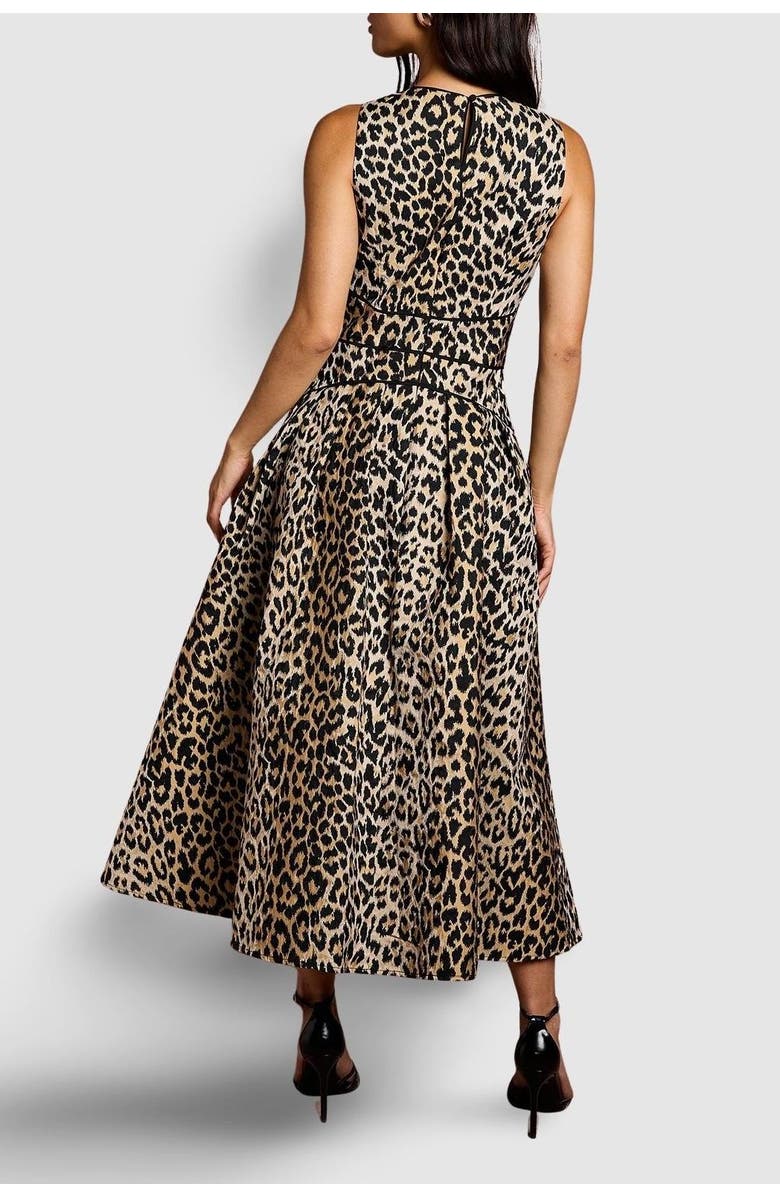 Coast V-Neck Animal Jacquard Midi Dress, Alternate, color, Animal