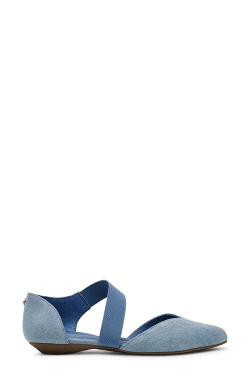 Shop Anne Klein Ostara Almond Toe Flat In Denim
