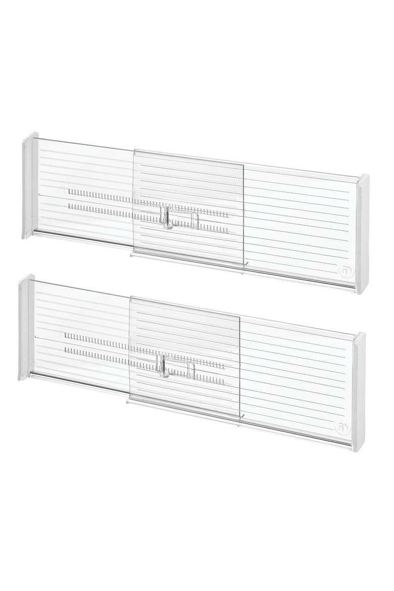 Recycled Plastic Adjustable Drawer Dividers - Set of 2 - Clear, Main, color, Clear