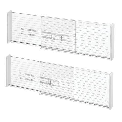 Recycled Plastic Adjustable Drawer Dividers - Set of 2 - Clear