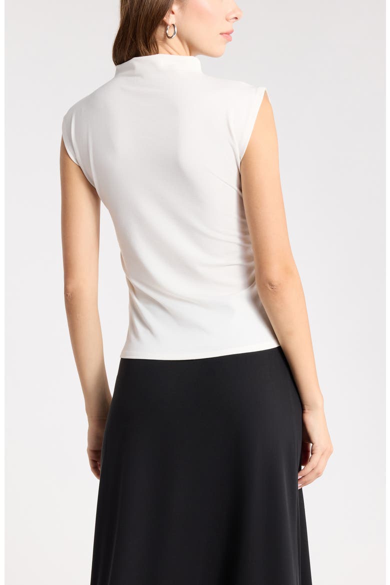 Sleeveless Ruched Mock Neck Top, Alternate, color, IVORY TOFU