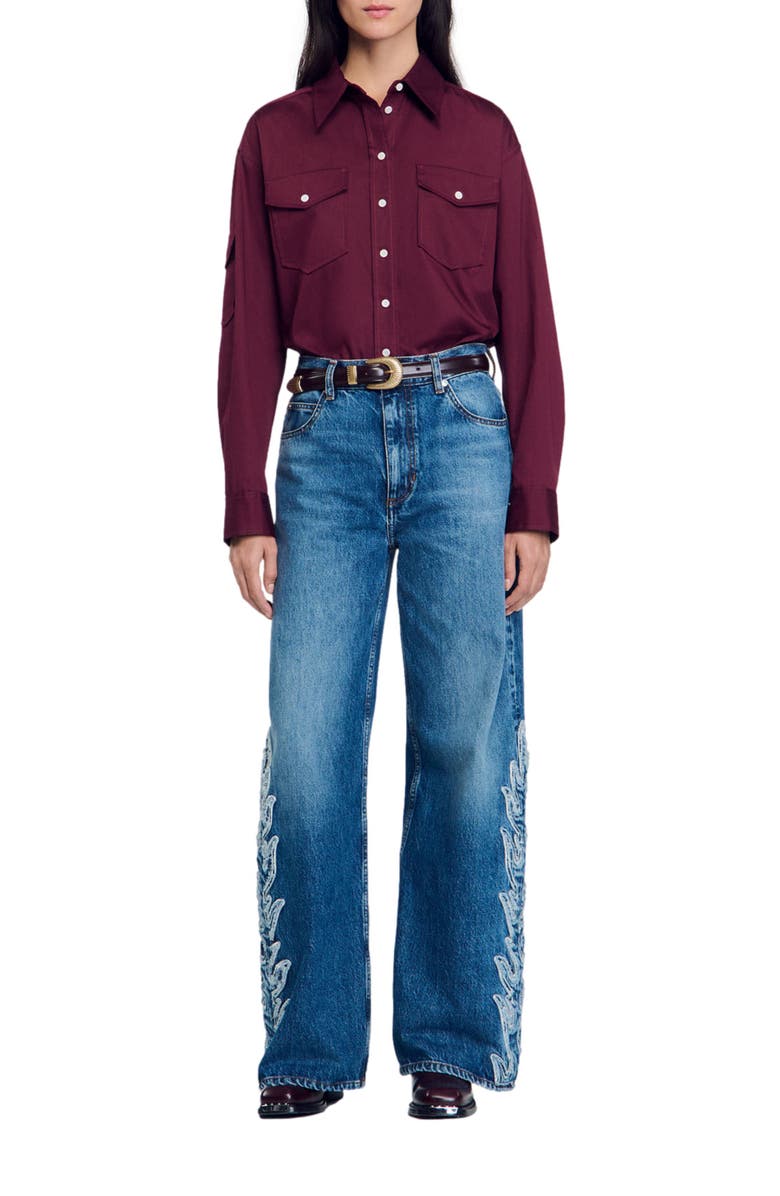 SANDRO Cotton shirt, Alternate, color, 