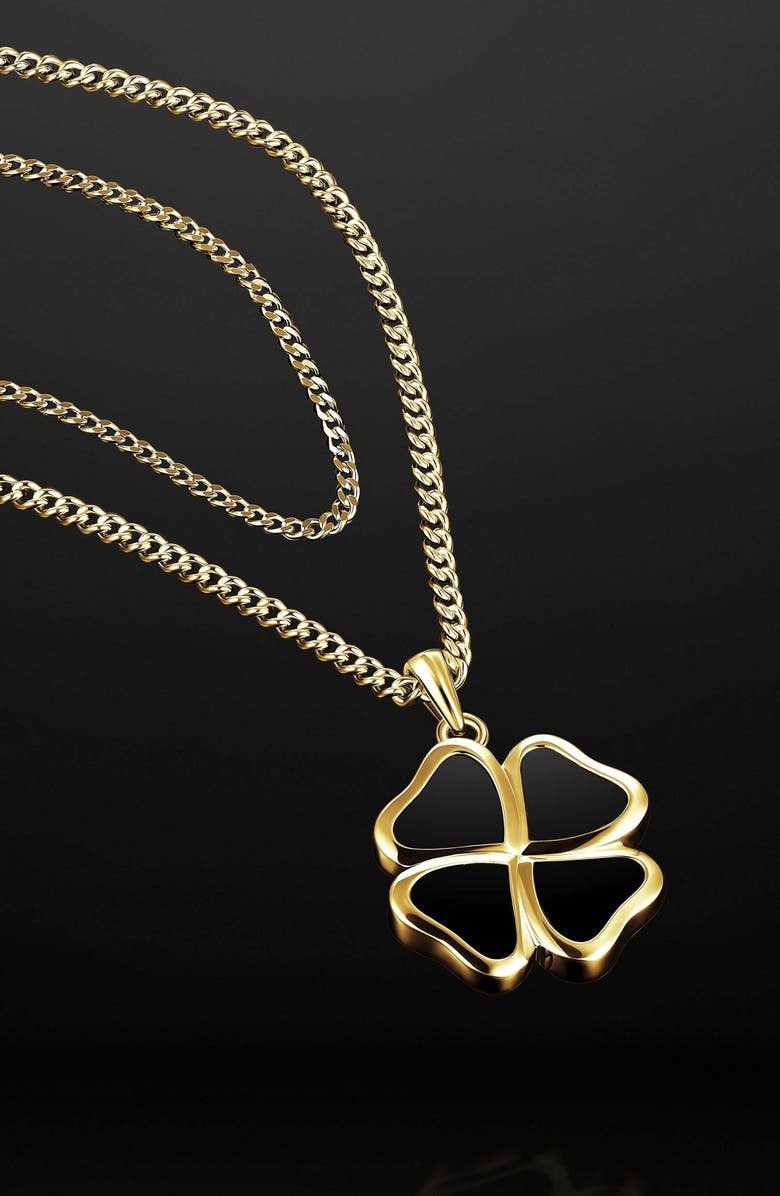 Vincero Men's Clover Pendant Necklace, Alternate, color, Gold